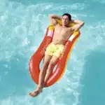 מזרן מתנפח אובלי צף עם כרית ראש ורשת בתחתית בצבע אדום (160X84 סמ) 43103R מבית BESTWAY