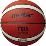 כדור כדורסל Molten BG3800 מידה 5 בצבע כתום עם פסי לבן ואישור FIBA | yrz