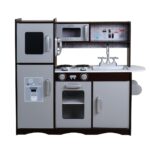 מטבח לילדים מעץ אורן בצבע שחור W10c570 מאת בית העץ