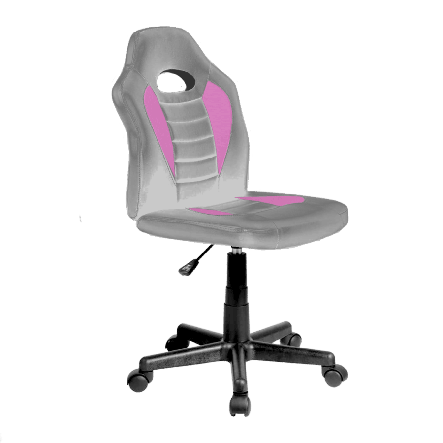 כיסא תלמיד ארגונומי לנוער בצבע כסוף וורוד chairSP