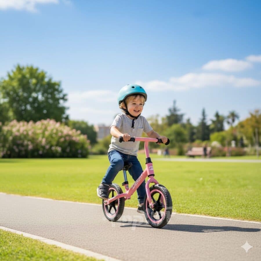 ⁦אופני איזון ודחיפה לרכיבה יציבה לילדים בצבע ורוד מבית DERBY⁩ – תמונה ⁦4⁩