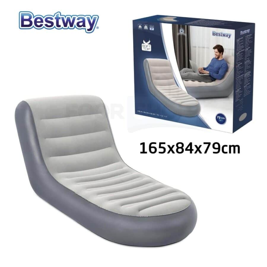 ⁦מיטת שיזוף מתנפחת אפורה 75064 מבית Bestway⁩ – תמונה ⁦4⁩